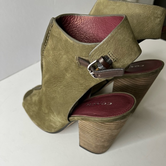 Coach Olive Green Suede Sandals - Picture 5 of 6